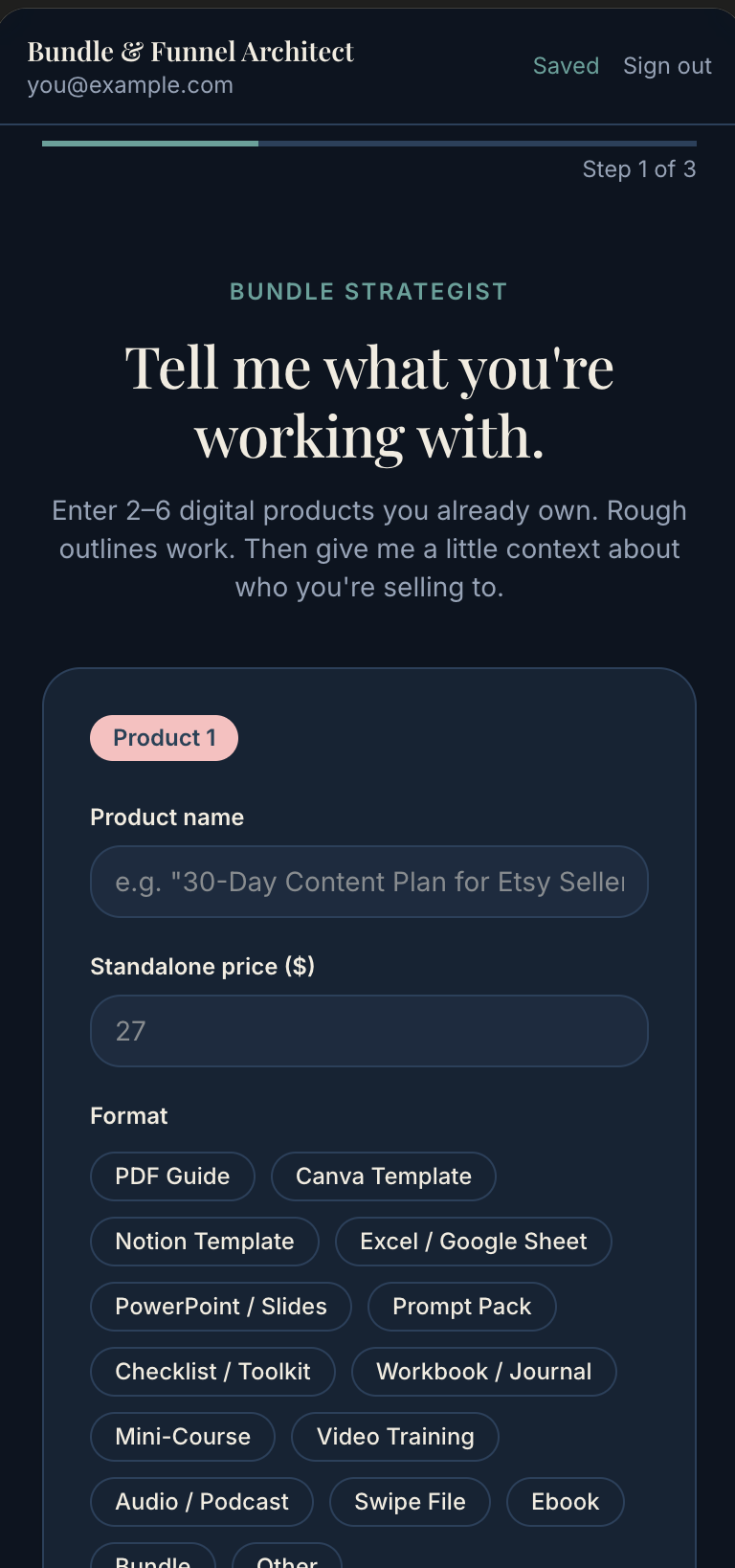 Enter your products preview